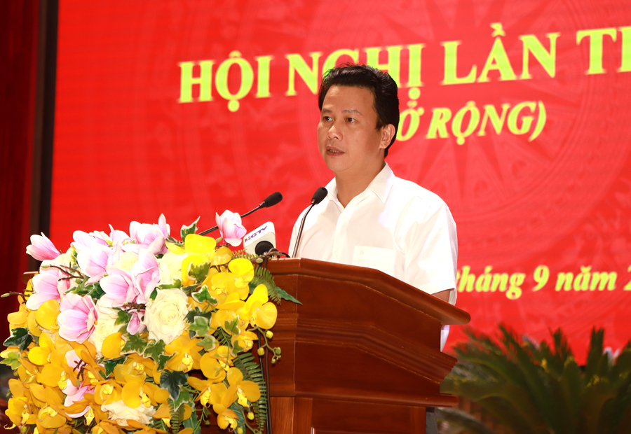 Bí thư Tỉnh ủy Đặng Quốc Khánh phát biểu kết luận, bế mạc hội nghị