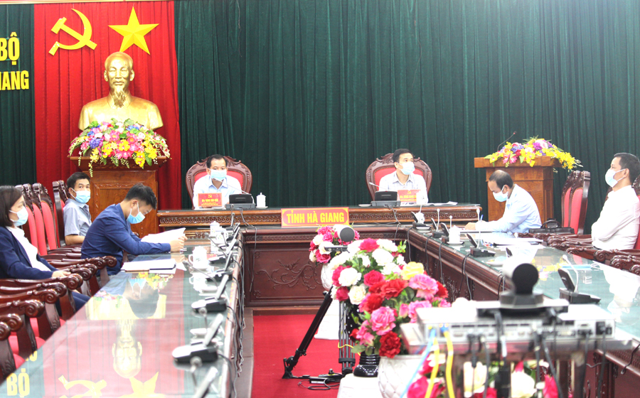 Các đại biểu dự hội nghị tại điểm cầu Hà Giang