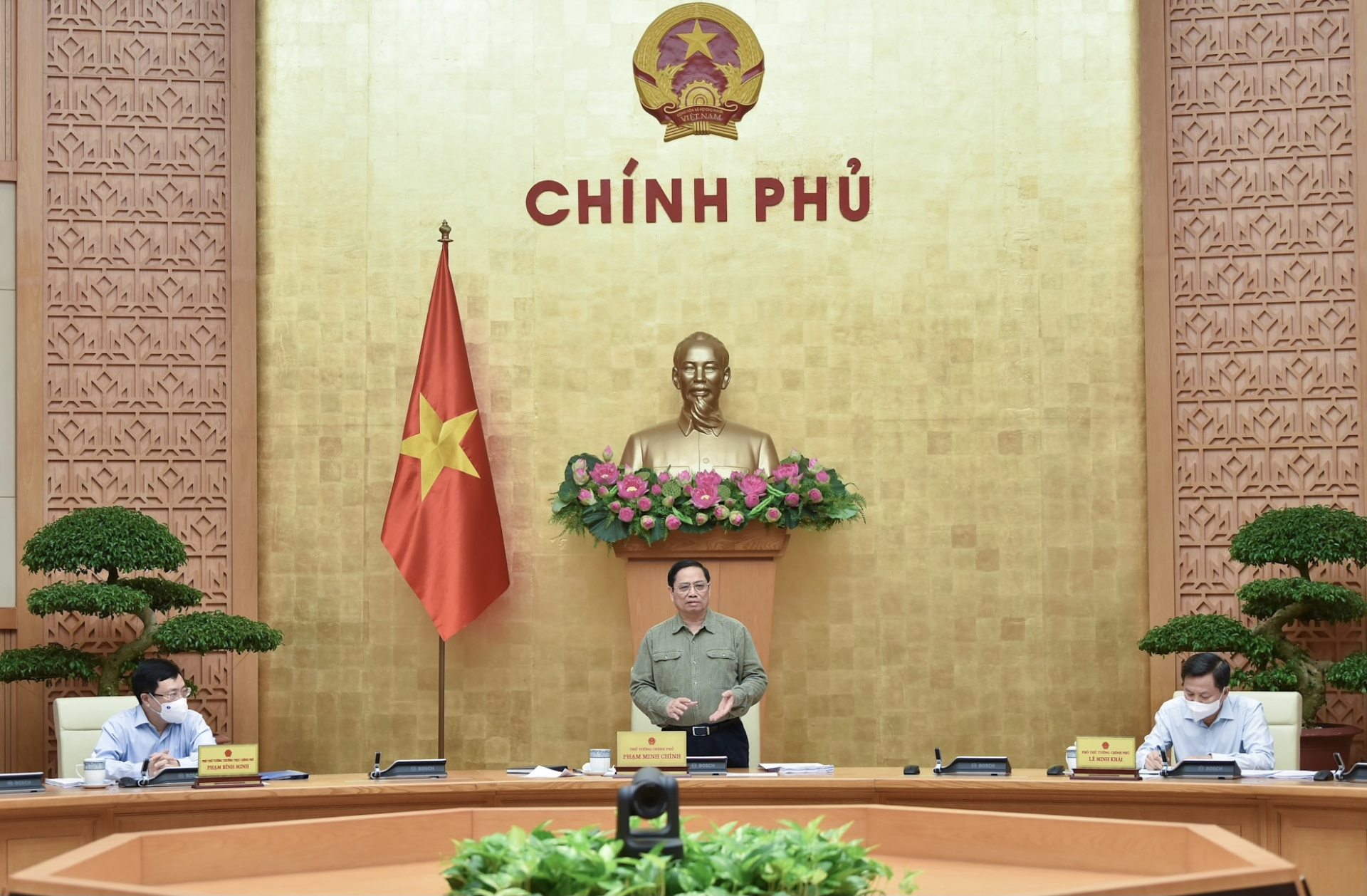 Thủ tướng Phạm Minh Chính chủ trì phiên họp Chính phủ thường kỳ tháng 10/2021. 