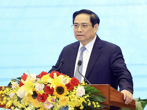 Thủ tướng Phạm Minh Chính phát biểu khai mạc Hội thảo. 