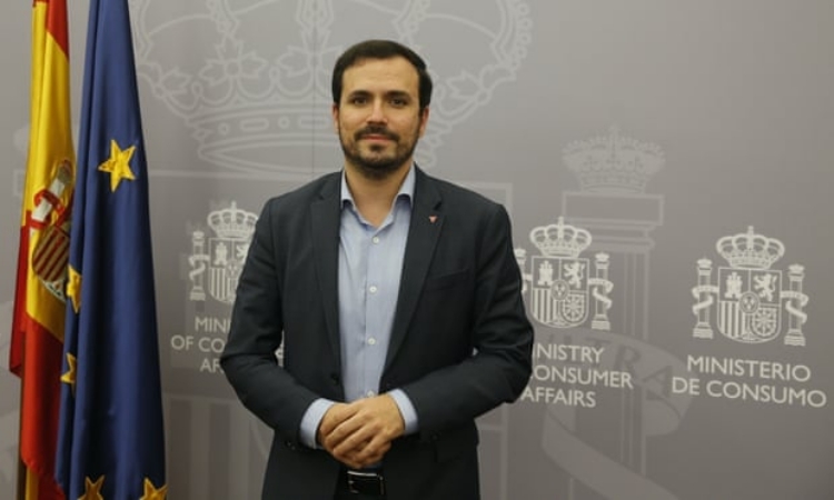 Bộ trưởng Tiêu dùng Tây Ban Nha Alberto Garzon. 