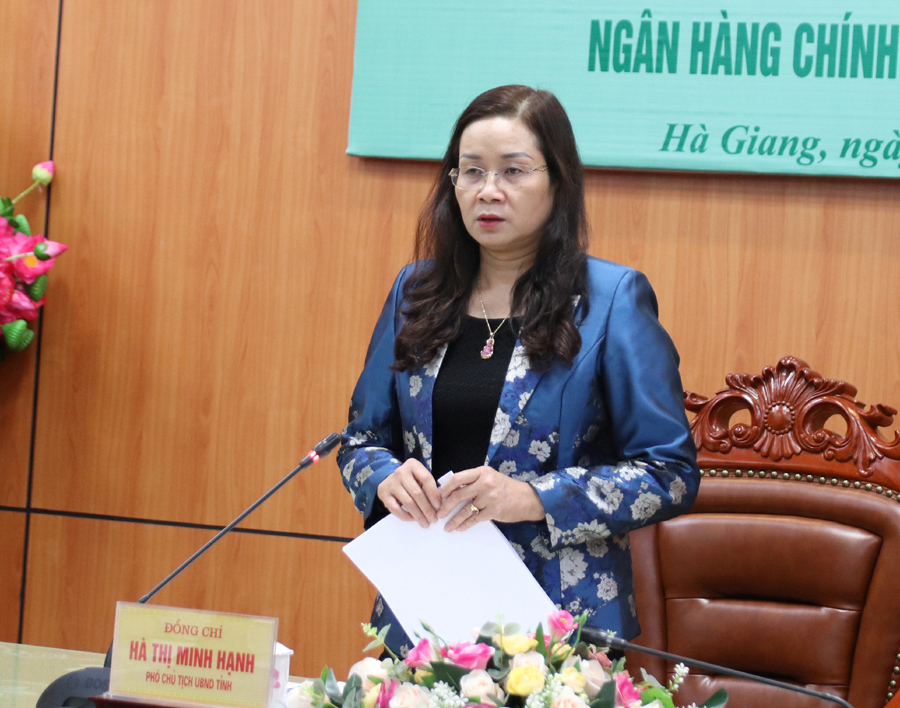 Phó Chủ tịch UBND tỉnh Hà Thị Minh Hạnh kết luận hội nghị.