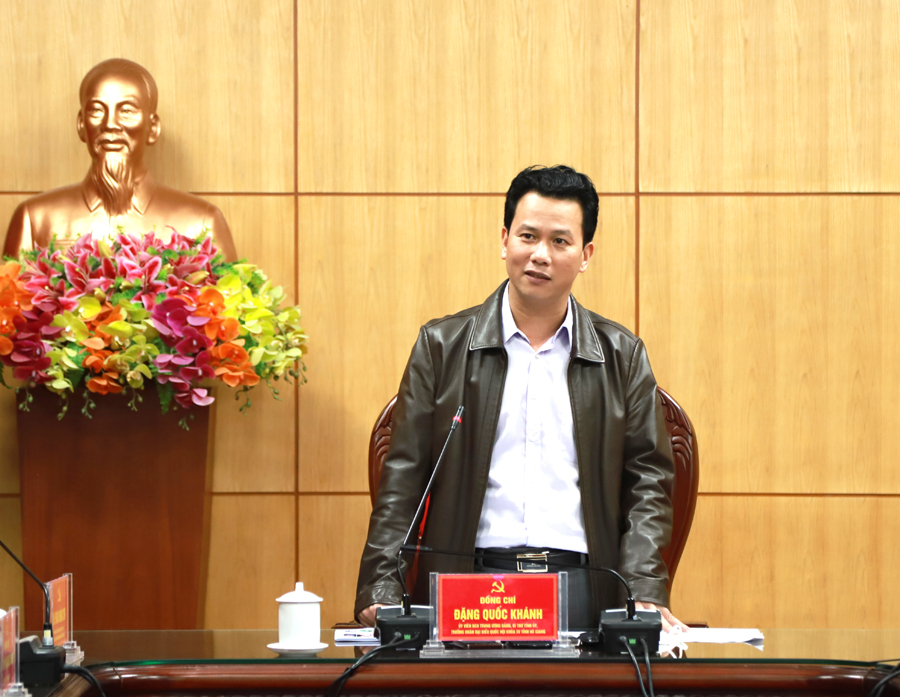 Bí thư Tỉnh ủy Đặng Quốc Khánh phát biểu tại buổi làm việc