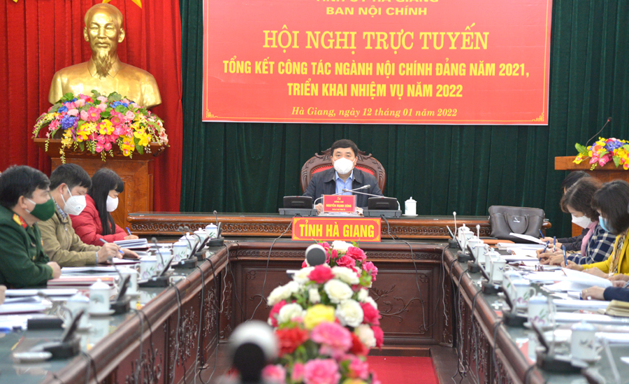 Phó Bí thư Tỉnh ủy Nguyễn Mạnh Dũng chủ trì hội nghị tại điểm cầu Hà Giang