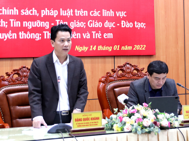 Bí thư Tỉnh ủy Đặng Quốc Khánh phát biểu tại buổi giám sát.